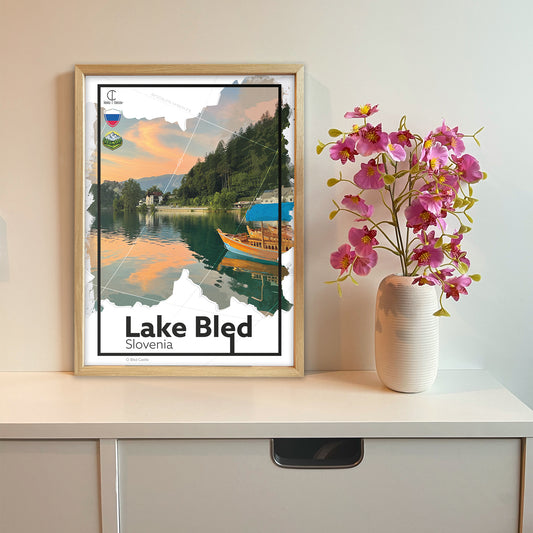 Lake Bled Slovenia Travel Poster
