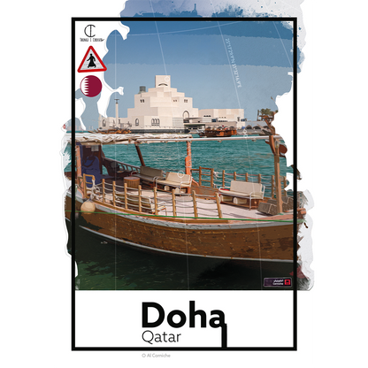 Doha Qatar Travel Poster