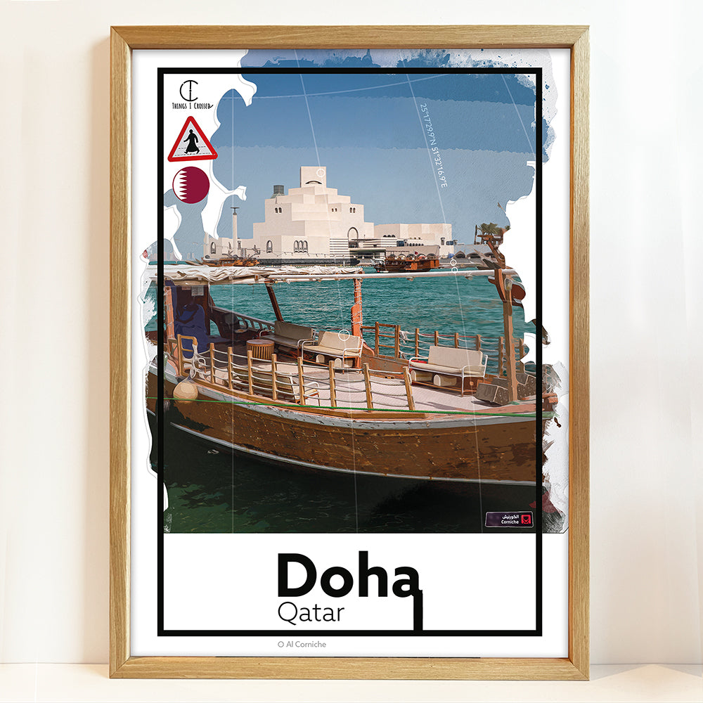 Doha Qatar Travel Poster