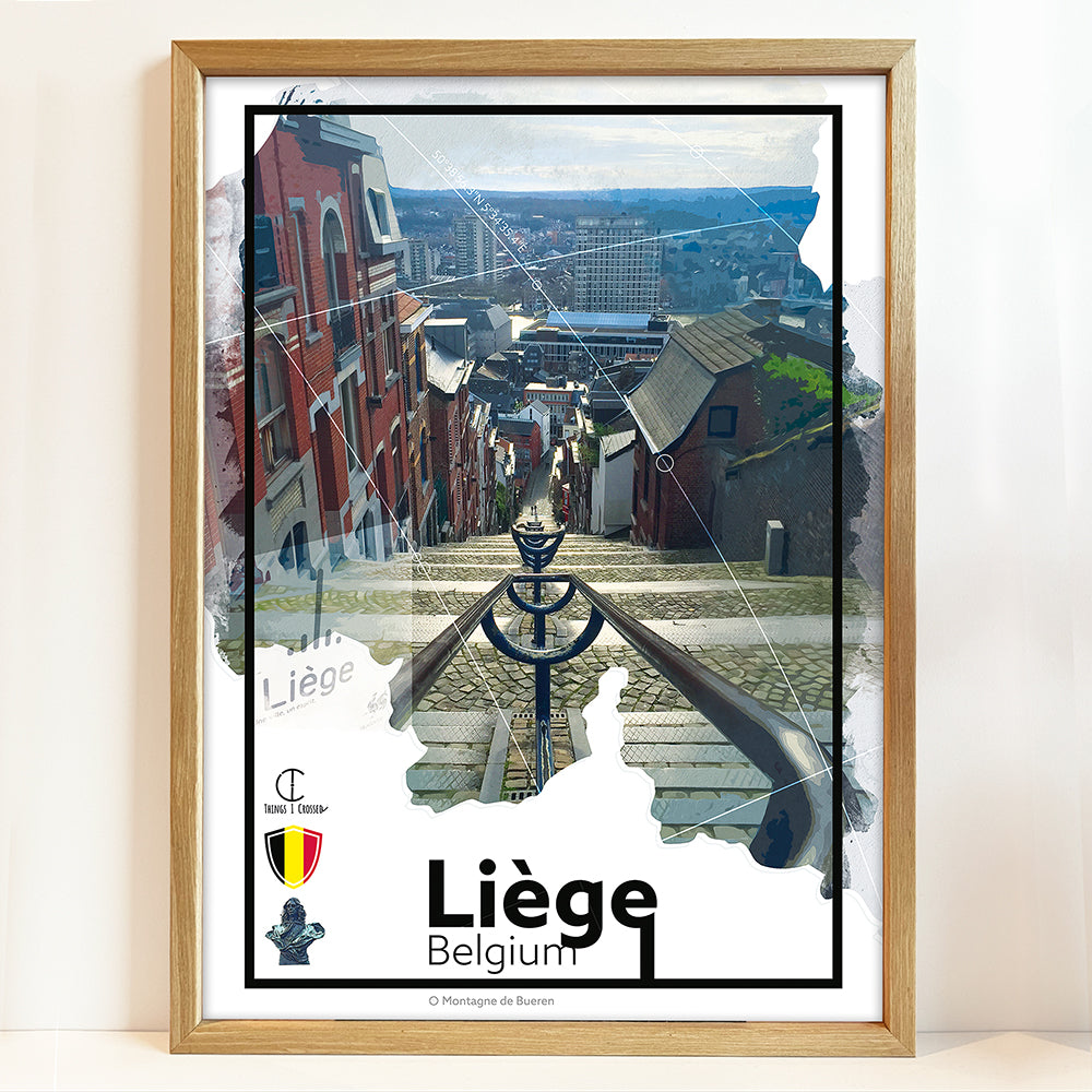 Liège Travel Poster